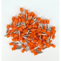 BL040 Boot Lace Pin Ferrule Insulated 4.0x10mm Orange 100 Pack