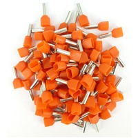 BLT040 Twin Boot Lace Pin Ferrule Insulated 2x4.0mm Orange 100 Pack
