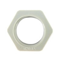 Conduit Lock Nut Nylon 20mm Thread Grey