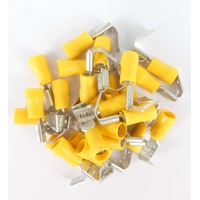 Terminal Quick Connect Piggy Back Yellow 6.4mm 25 Pack