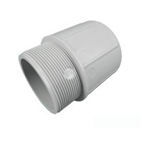 50mm Conduit Plain to Screwed Adaptor PVC Grey without Lock Ring