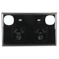 P2DWS/PPO/15B Transco Flush Double Power Point Double Pole with Neon Indicator 15A IP65 Black