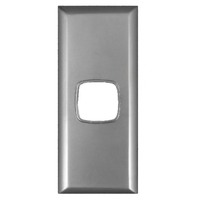 AS1C/SC Powerclip 1 Gang Architrave Light Switch Silver Cover Only