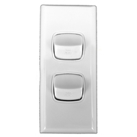 AS2/DP Powerclip 2 Gang ARCHITRAVE Light Switch - Double Pole 10 Amp
