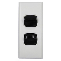 AS2/ELV Powerclip 2 Gang ARCHITRAVE Light Switch Extra Low Voltage 12-24V