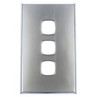 S3C/SC Powerclip 3 Gang Light Switch 10 Amp Silver Cover Only