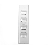 AS4DP Powerclip 4 Gang ARCHITRAVE Light Switch - Double Pole 10 Amp