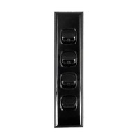 AS4DPB Powerclip 4 Gang ARCHITRAVE Light Switch - Double Pole 10 Amp Black