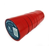 PVCTRD Electrical PVC Insulation Tape Pack of 10 Rolls 18mm x 20m - Red