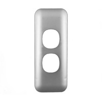 Transco Wafer Slimline 2 Gang ARCHITRAVE Light Switch Cover Only - Silver