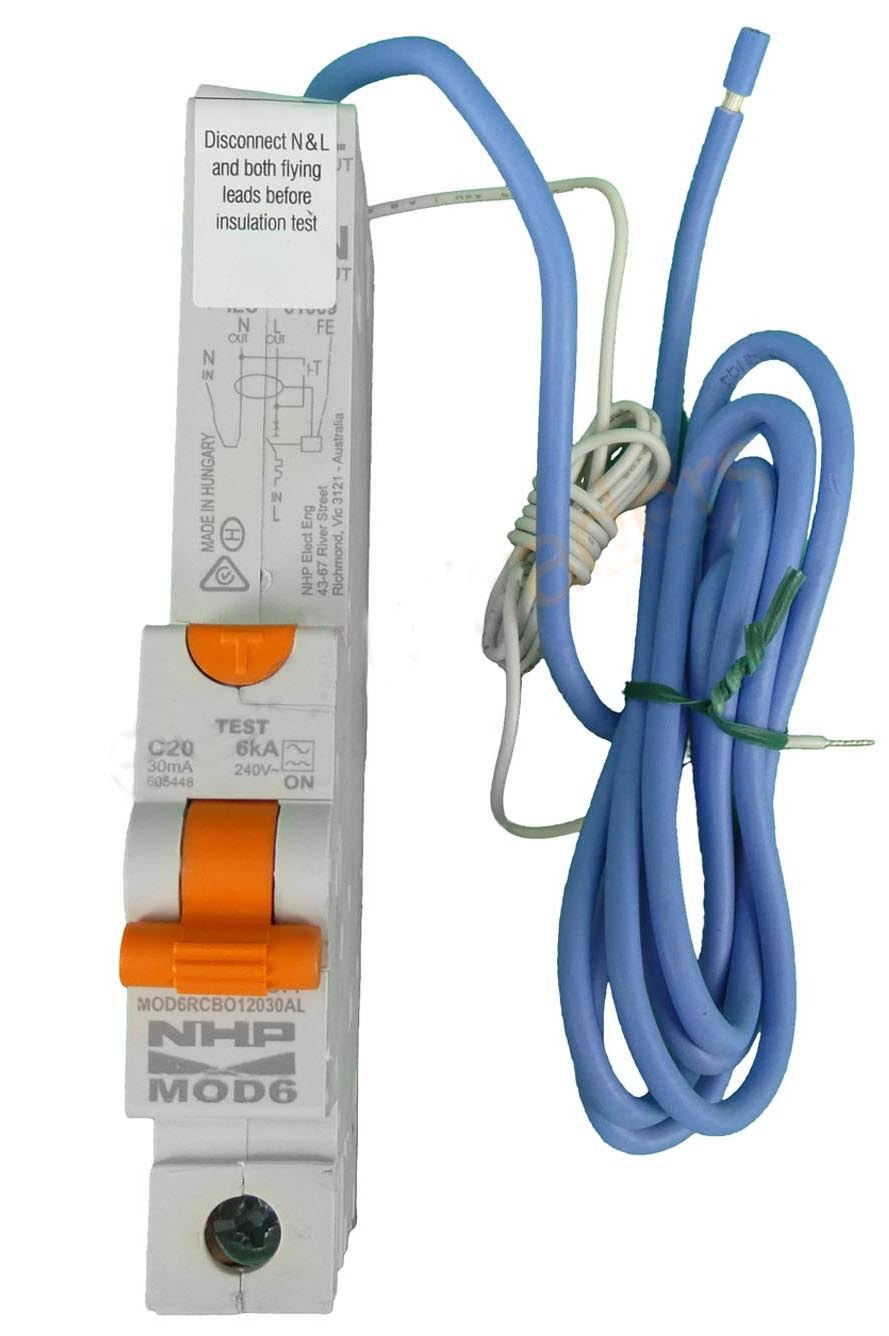 NHP MOD6 M6RCBS12030AL C20 Single Pole 20A 6kA RCD MCB Safety Switch