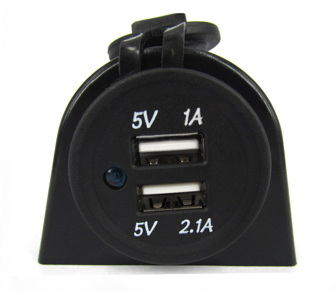 Prises USB en saillie 12V 1A et 2,1A