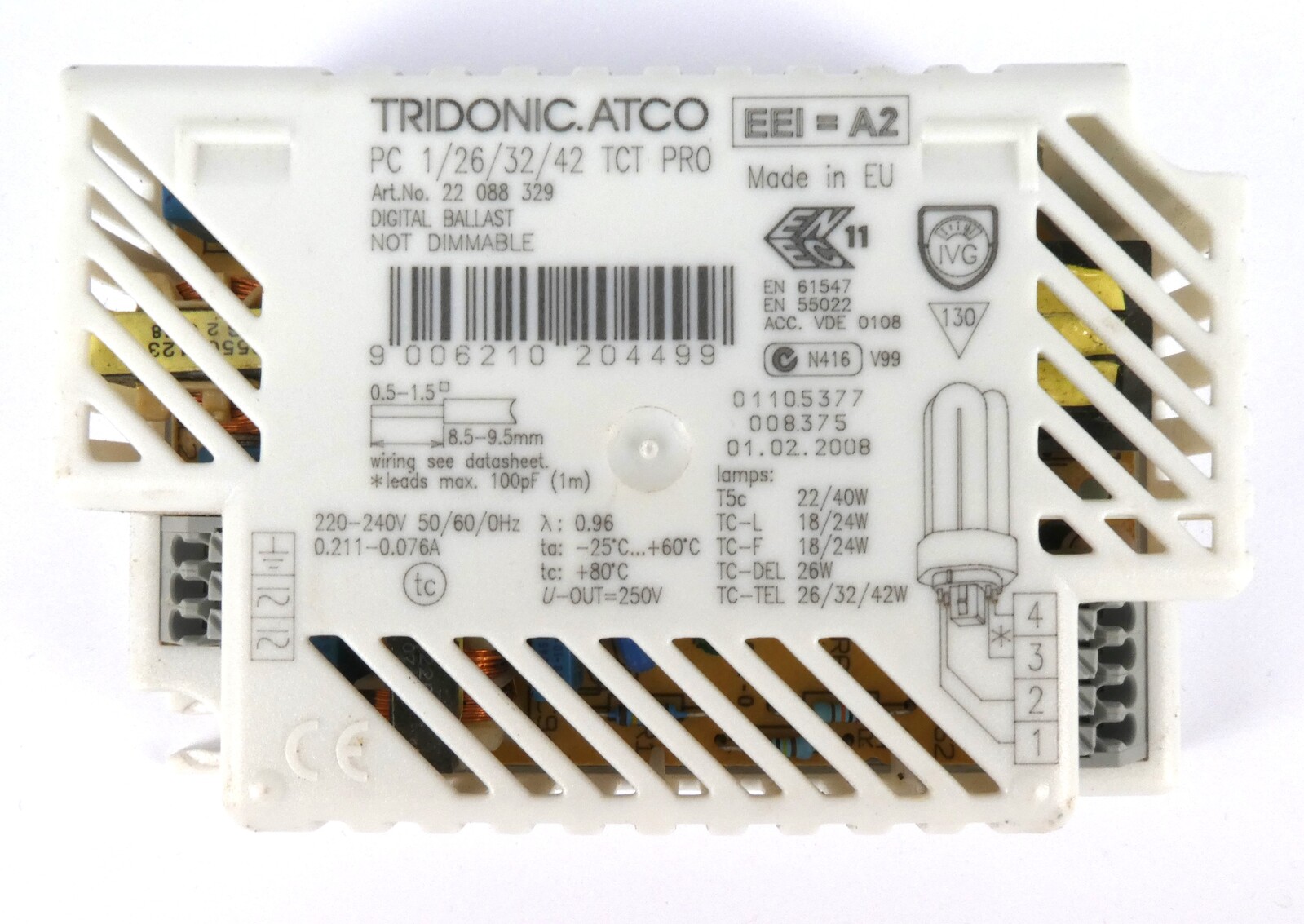 Tridonic 22088329 1/26/32/42W TCT PRO Digital Ballast