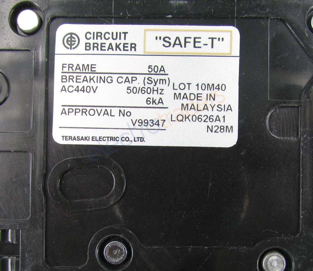 NHP Terasaki LQK0626A1 N28M SAFET Circuit Breaker Three Pole 25A 6kA