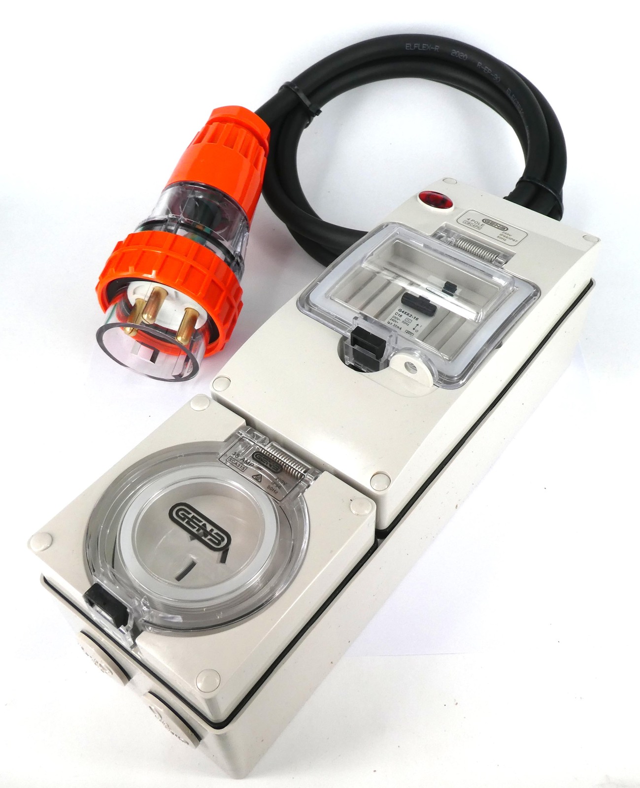 Single Phase Protected Adapter 3 Pin 32 Amp Plug to 15 Amp Outlet