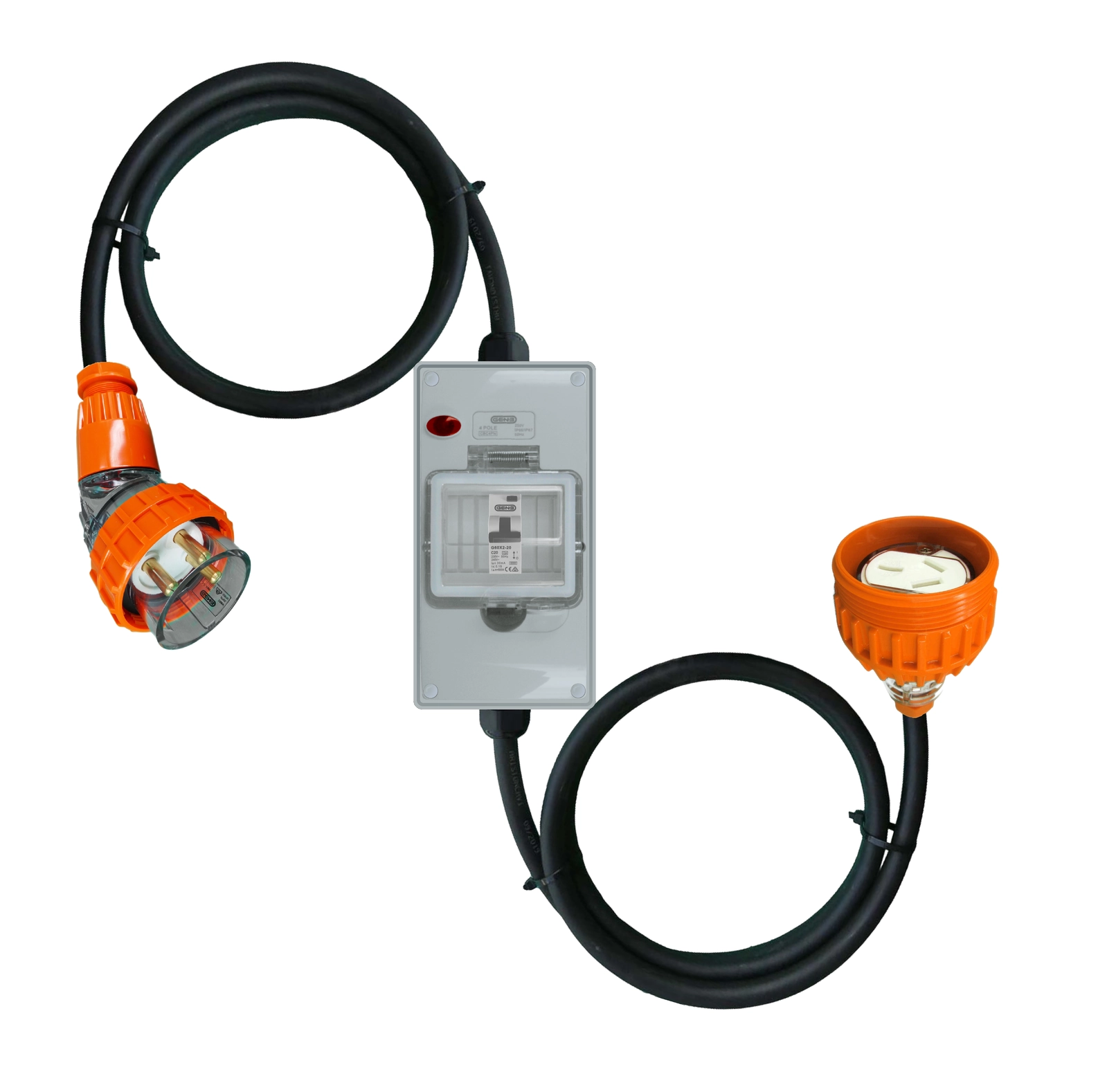 Power Adapter 3 Pin 32 Amp Single Phase to 3 Pin 20 Amp Flat Single Phase Outlet - Picture 6 of 13