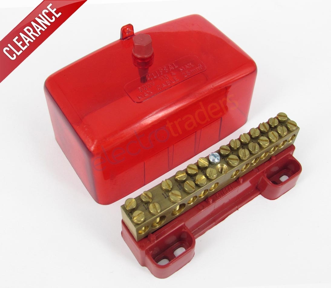 Clipsal L13/25 13 Hole Active Link Red Cover Numbered Terminal 110A