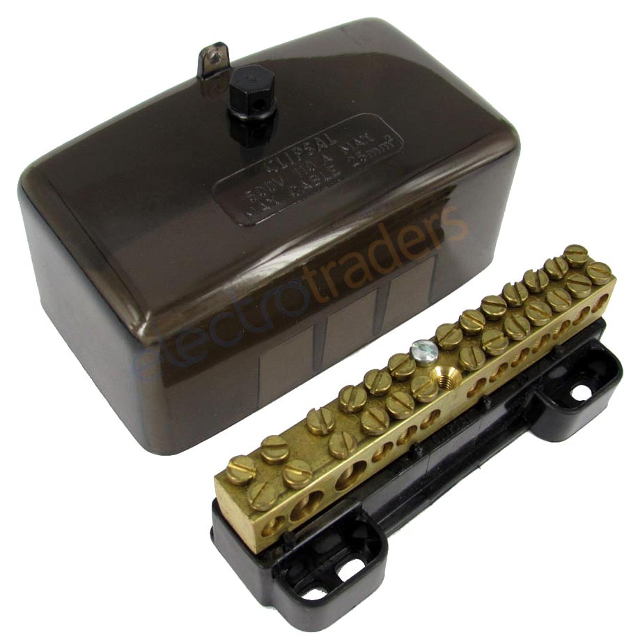 Clipsal L13/25 13 Hole Neutral Link Black Cover Numbered Terminal 110A