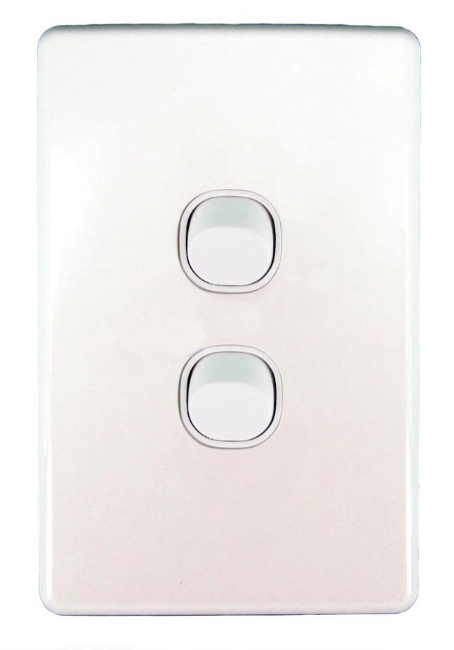 Clipsal SC2032VA Slimline SC Series Two Gang Light Switch