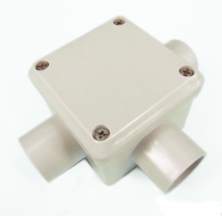 32mm 3 way Square Junction Box Grey