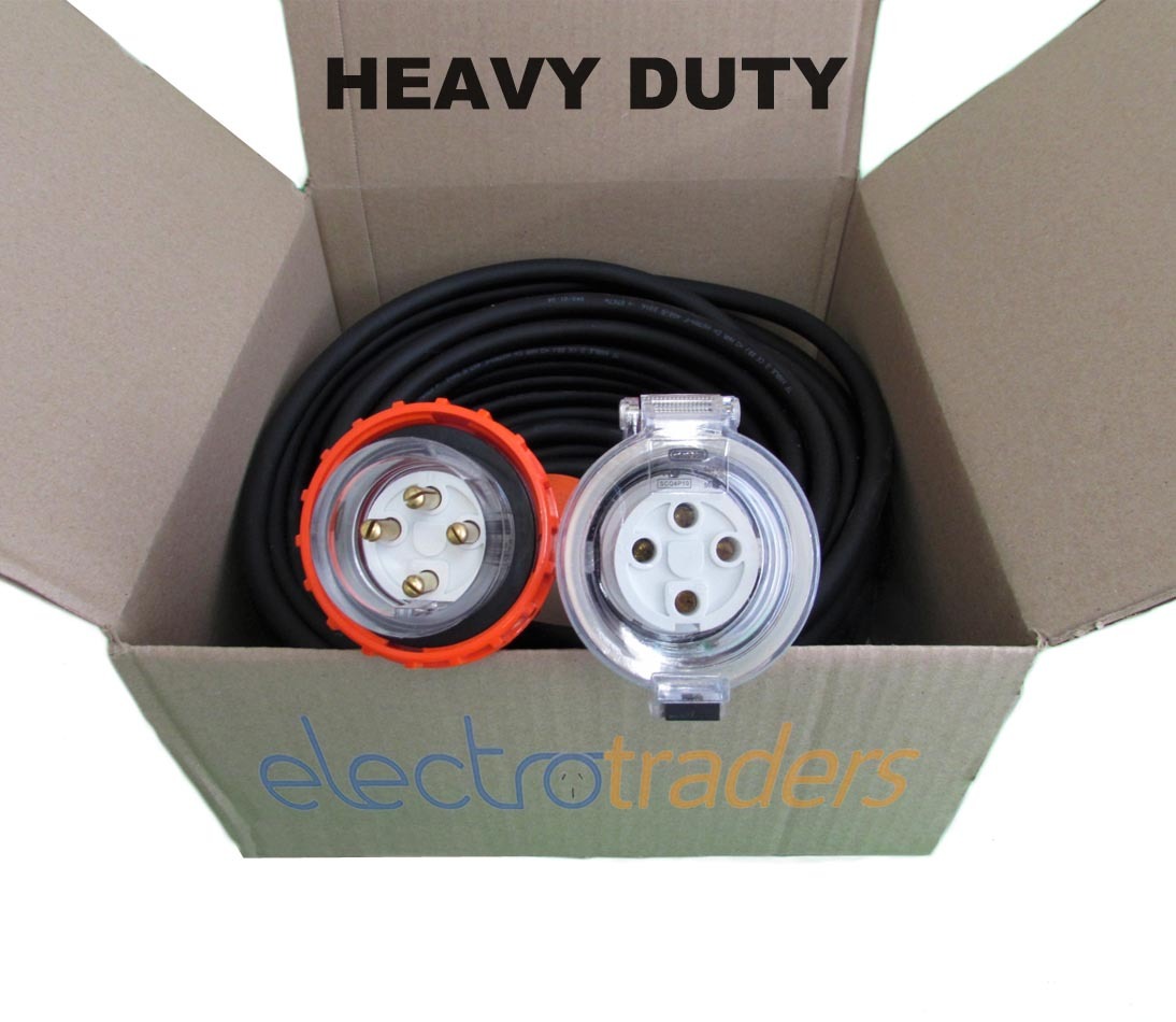 10 Amp Heavy Duty Extension Lead 3 Phase 4 Pin 30 Metres