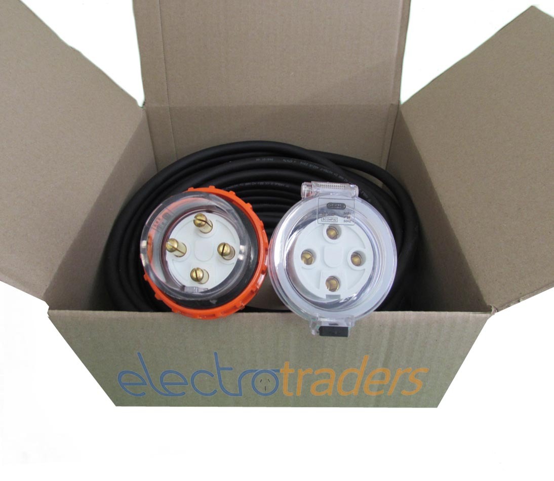 32 Amp Extension Lead 3 Phase 4 Pin 30 Metres