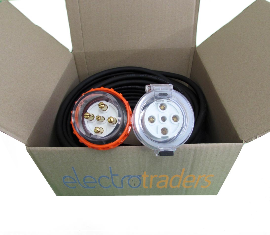 32 Amp Heavy Duty Extension Lead 3 Phase 5 Pin 60 Metres