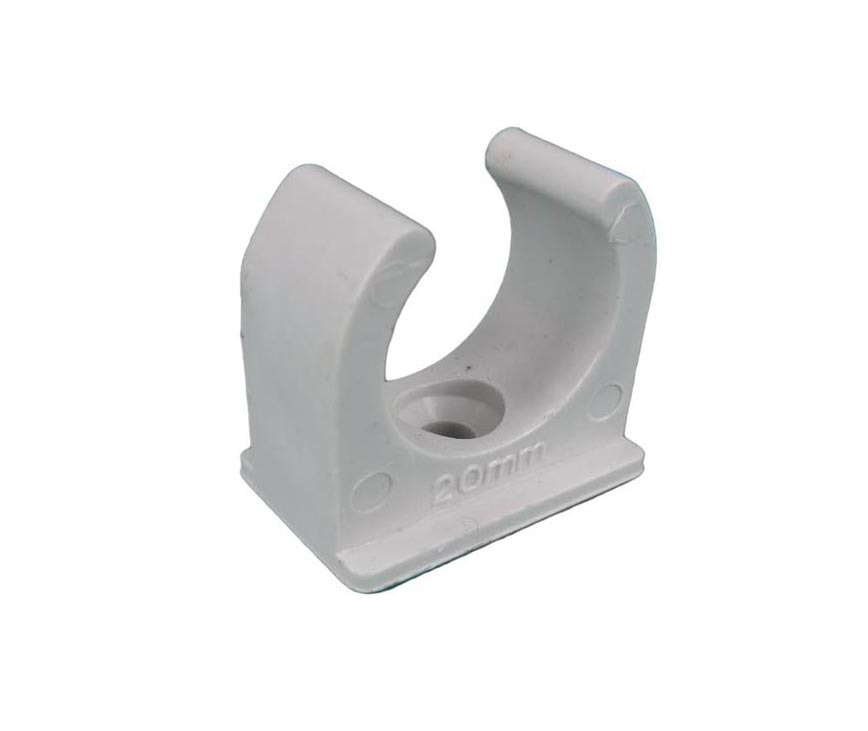 20mm Conduit Clip Fitting PVC Grey