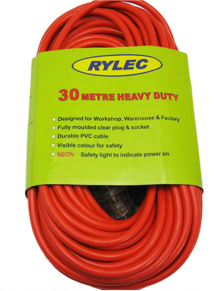 Power Extension Lead Cord 30M Heavy Duty 1.5mm Cable with 10 Amp Plug