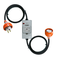 Power Adapter 3 Pin 10 Amp Single Phase to 3 Pin 15 Amp Single Phase Outlet/Socket RCBO Protected