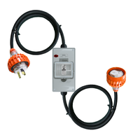 Power Adapter 3 Pin 10 Amp Single Phase to 3 Pin 15 Amp Single Phase Outlet/Socket RCBO Protected