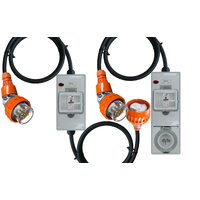 Power Adapter 5 Pin 20 Amp Three Phase to 3 Pin 15 Amp Single Phase Outlet/Socket RCBO Protected