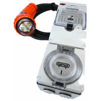 3 Phase To Single Phase Adapter 5 Pin 32A Plug to 3 Pin Flat 20A Outlet