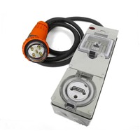 3 Phase to Single Phase  Adapter 5 Pin 32A Plug to 3 Pin 32A Outlet