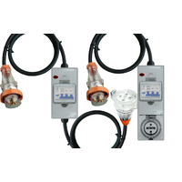 Power Adapter 5 Pin 63 Amp Three Phase to 5 Pin 32 Amp Three Phase Outlet/Socket RCBO Protected