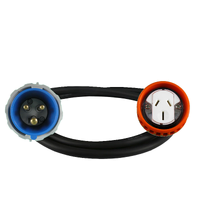 Adapter Lead 3 Pin 16 Amp CEE Form Plug to 3 Pin 15 Amp Flat Socket Single Phase