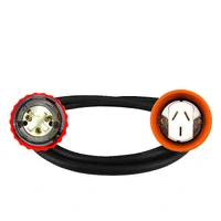 Adapter Lead 3 Pin 20 Amp Round Plug to 3 Pin 20 Amp Flat Socket Single Phase
