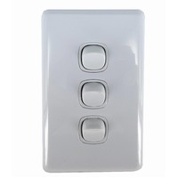 Australec 3 Gang Light Switch Vivid White