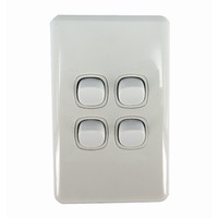 Australec 4 Gang Light Switch Off White