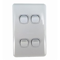 Australec 4 Gang Light Switch Vivid White