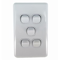 Australec 5 Gang Light Switch Vivid White