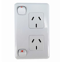 Australec Vertical Double Power Point Vivid White