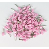 Boot Lace Pin Ferrule Insulated 0.34x6mm Pink 100 Pack