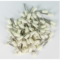 Boot Lace Pin Ferrule Insulated 0.50x8mm White 100 Pack
