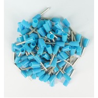 Boot Lace Pin Ferrule Insulated 0.75x8mm Blue 100 Pack
