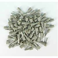 Boot Lace Pin Ferrule Insulated 2.5x8mm Grey 100 Pack