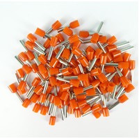 Boot Lace Pin Ferrule Insulated 4.0x12mm Orange 100 Pack
