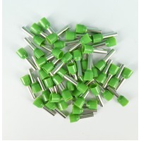 Boot Lace Pin Ferrule Insulated 6.0x12mm Green 50 Pack