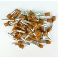 Boot Lace Pin Ferrule Insulated 10x18mm Brown 50 Pack