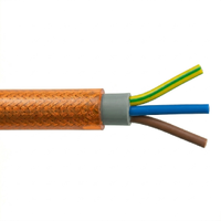 Braided Flex Cable 2 Core & Earth 1.5mm Clear Orange